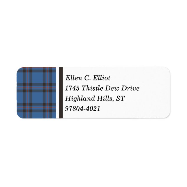 Elliot Clan Blue et Tartan écossais Brown (Devant)
