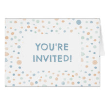 Elliot Confetti Watercolor Dots Birthday Invite
