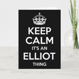 Elliot Gift Name Keep Calm Funny Personalized Joke Card