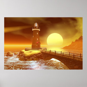 Elliot Key Lighthouse - Incoming Storm Poster