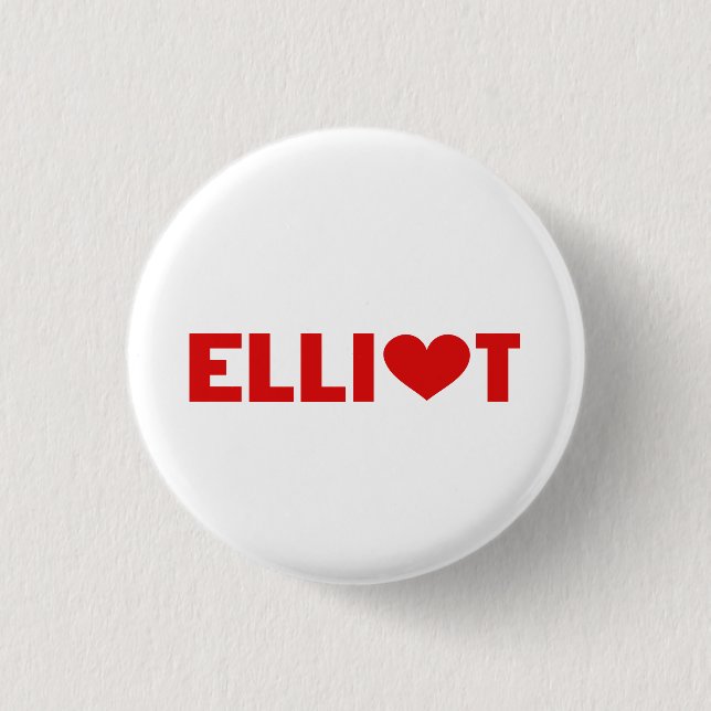 Elliot Love 1 Inch Round Button (Front)