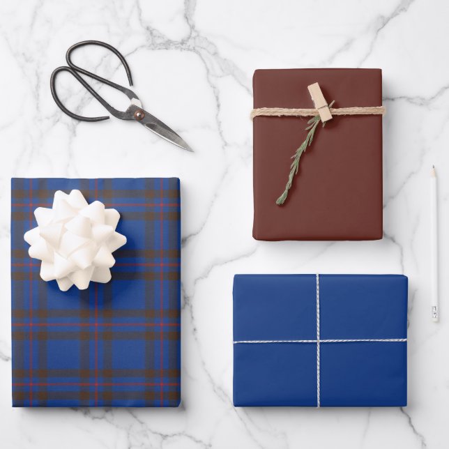 Elliot Modern Original Scottish Tartan Wrapping Paper Sheet (Front)