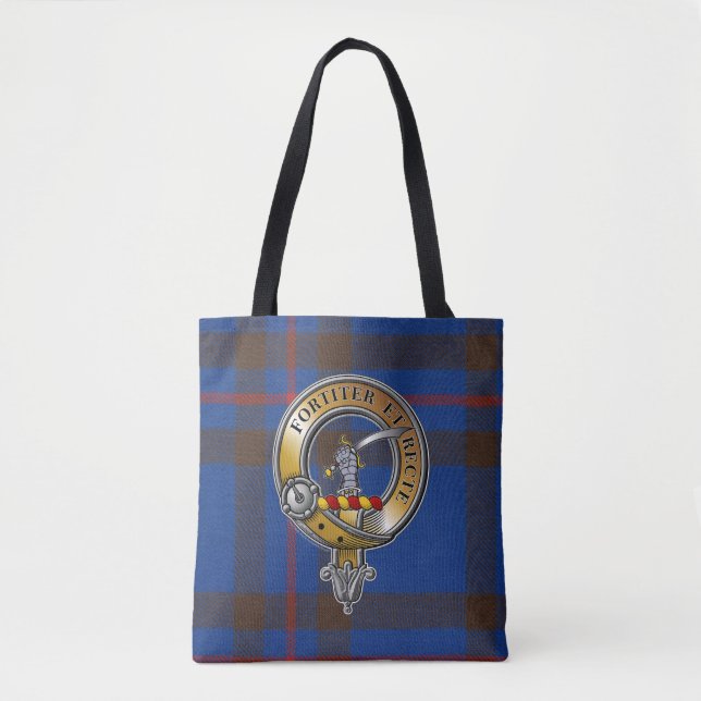 Elliot Tartan & Badge Tote Bag (Front)