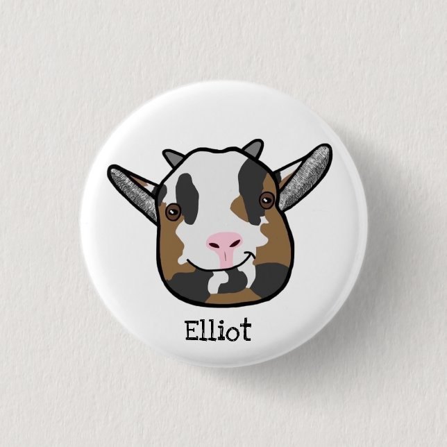 Elliot The Goat Badge 1 Inch Round Button (Front)