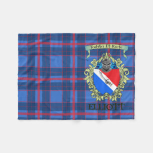 Elliott Crest and Tartan Fleece Blanket