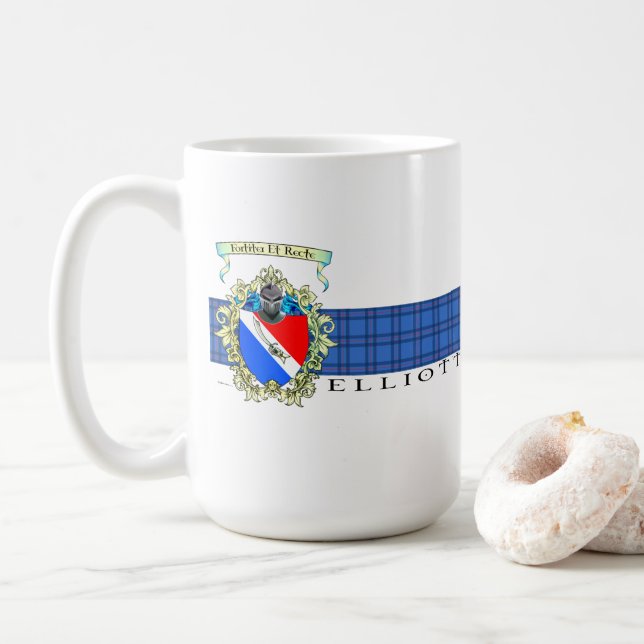 Elliott Crest & Tartan Café ou Mug de thé (Avec donut)