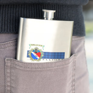 Elliott Crest & Tartan Classic Flask