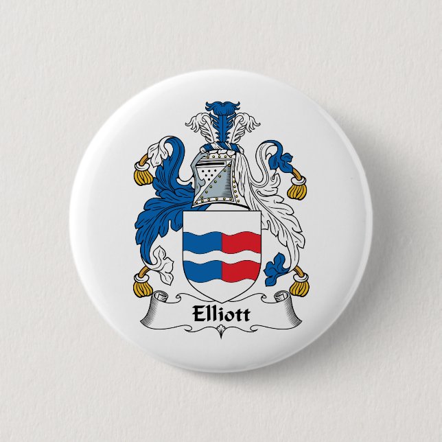 Elliott Family Crest 2 Inch Round Button (Front)