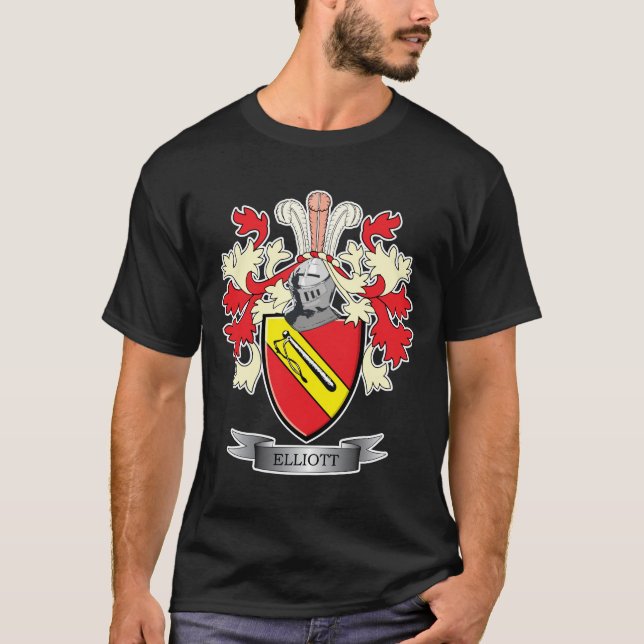 Elliott Family Crest Coat of Arms T-Shirt (Front)