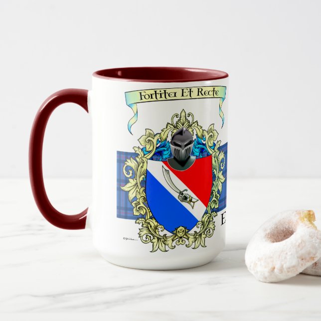 Elliott Tartan & Crest Mug (With Donut)