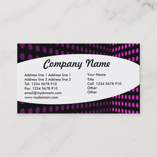 Elliptical - Tone Corner - Magenta Business Card (Front)