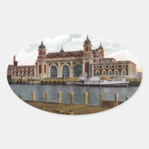 Ellis Island Oval Sticker