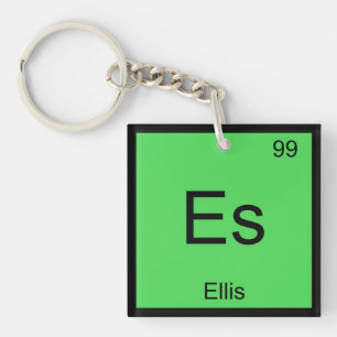 Ellis Name Chemistry Element Periodic Table Keychain