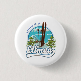Ellmau Austria to ski logo 1 Inch Round Button