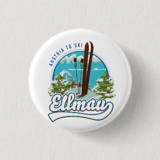 Ellmau Austria to ski logo 1 Inch Round Button