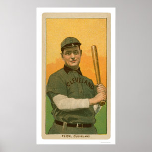 Elmer Flick Baseball Card 1909 Poster