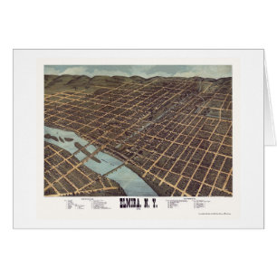 Elmira, carte panoramique de NY - 1873