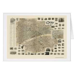 Elmira, carte panoramique de NY - 1901