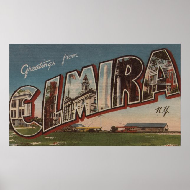 Elmira, New York - Large Letter Scenes 2 Poster (Front)