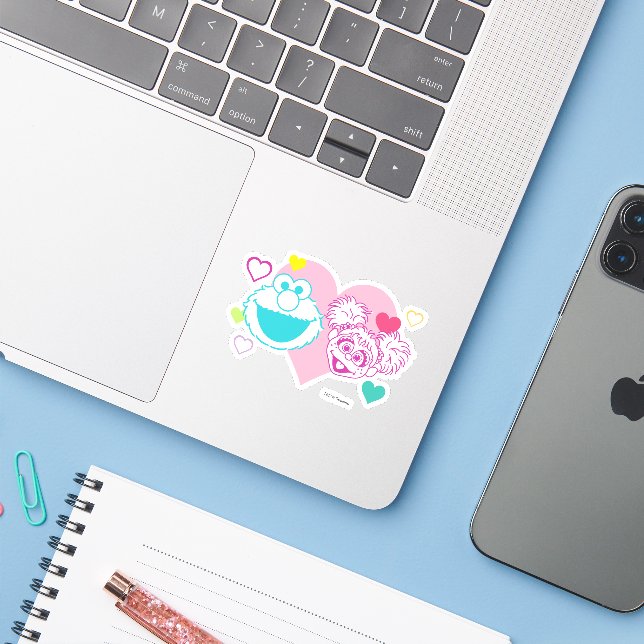 Elmo & Abby Cadabby Valentine Hearts Pattern (Laptop w/ iPhone)