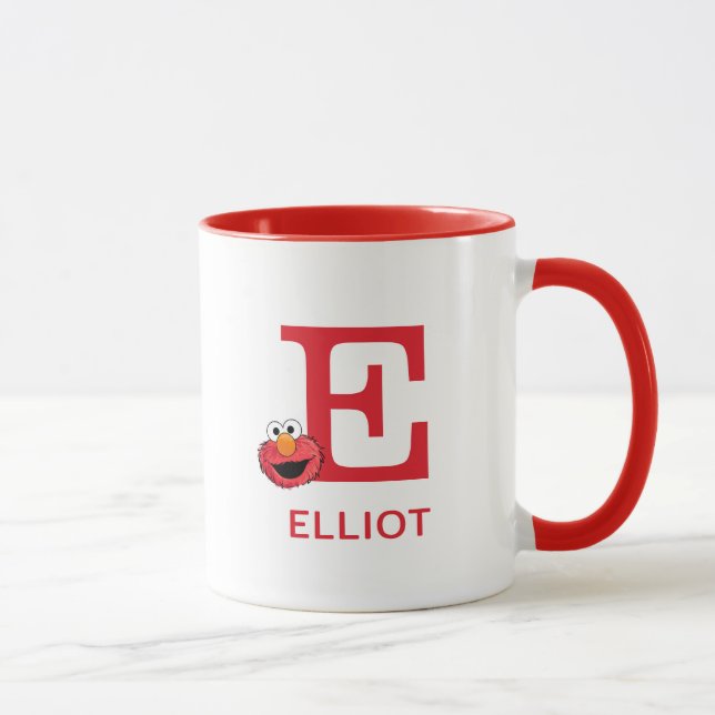 Elmo Add Your Name & Monogram E Mug (Right)