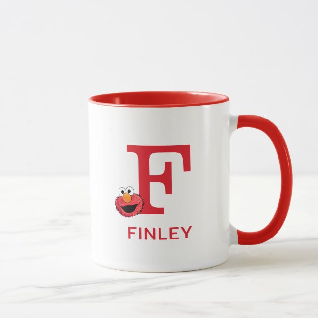 Elmo Add Your Name & Monogram F Mug (Right)