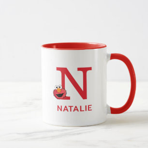 Elmo Add Your Name & Monogram N Mug