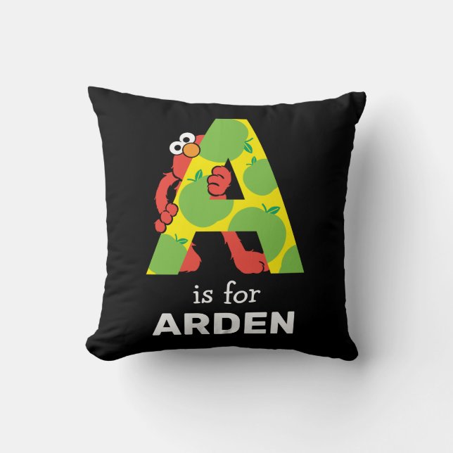 Elmo Alphabet | A Apple Throw Pillow (Front)