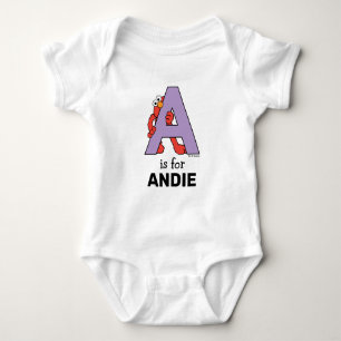 Elmo Alphabet   A Purple Baby Bodysuit