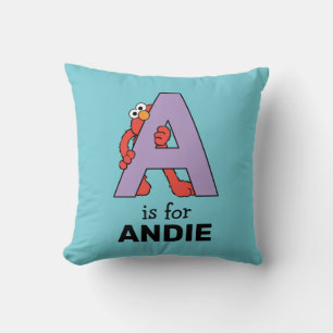 Elmo Alphabet   A Purple Throw Pillow