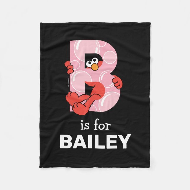 Elmo Alphabet | B Bubbles Fleece Blanket (Front)