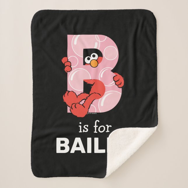 Elmo Alphabet | B Bubbles Sherpa Blanket (Front)