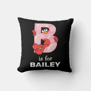Elmo Alphabet   B Bubbles Throw Pillow