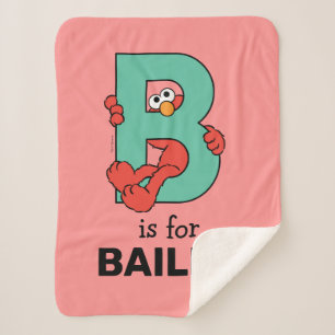 Elmo Alphabet   B Teal Sherpa Blanket