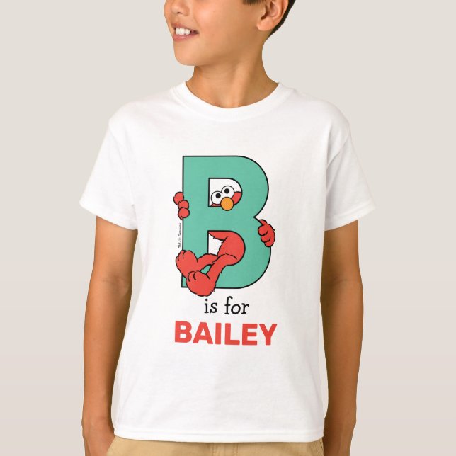 Elmo Alphabet | B Teal T-Shirt (Front)