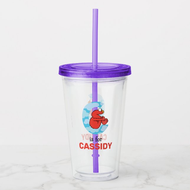 Elmo Alphabet | C Clouds Acrylic Tumbler (Front)