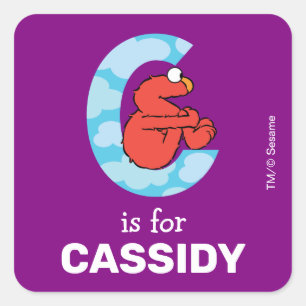 Elmo Alphabet   C Clouds Square Sticker