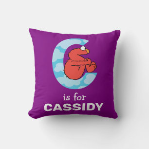 Elmo Alphabet   C Clouds Throw Pillow