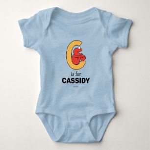 Elmo Alphabet C Orange Baby Bodysuit