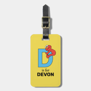 Elmo Alphabet D Blue Luggage Tag