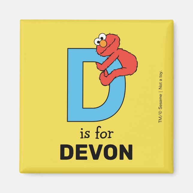 Elmo Alphabet | D Blue Magnet (Front)