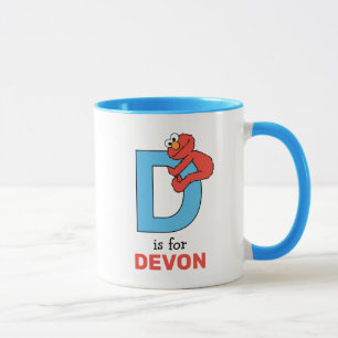 Elmo Alphabet   D Blue Mug