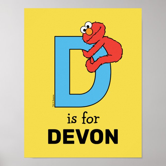 Elmo Alphabet | D Blue Poster (Front)
