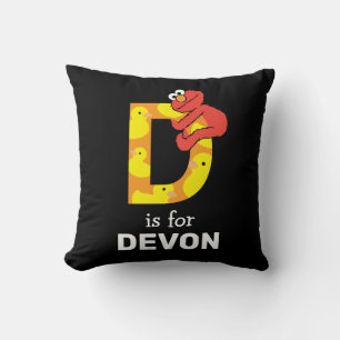 Elmo Alphabet   D Duck Throw Pillow