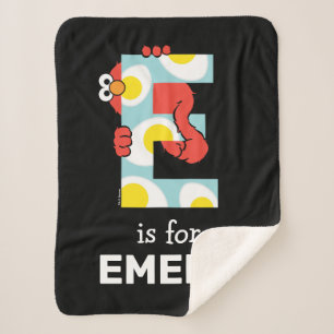 Elmo Alphabet   E Eggs Sherpa Blanket