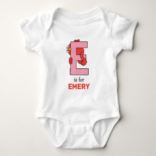 Elmo Alphabet   E Pink Baby Bodysuit