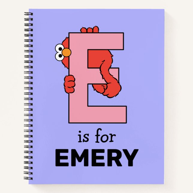 Elmo Alphabet | E Pink Notebook (Front)