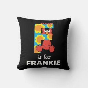 Elmo Alphabet   F Flowers Throw Pillow