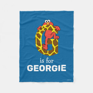 Elmo Alphabet   G Giraffe Fleece Blanket