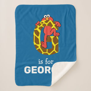 Elmo Alphabet   G Giraffe Sherpa Blanket